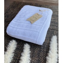 Stylová pletená dětská deka - bílá