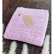 Stylová pletená dětská deka - světle růžová