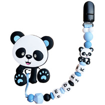 Silikonové kousátko PANDA se jménem - modrá